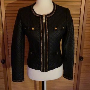 Members only black faux leather jacket